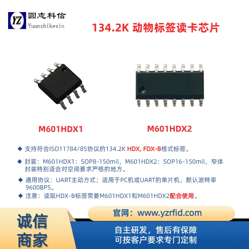 M601HDX 134.2K HDX FDX-B格式標簽讀卡芯片